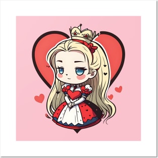 cute alice in wonderland the queen of hearts Posters and Art